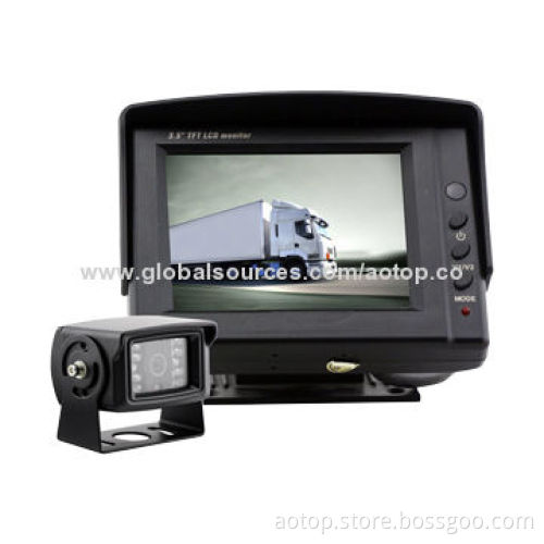 3.5-inch Car Backup Monitor with Remote Control, Multi-language, 12-24V, OSD Menu, Built-in Speaker